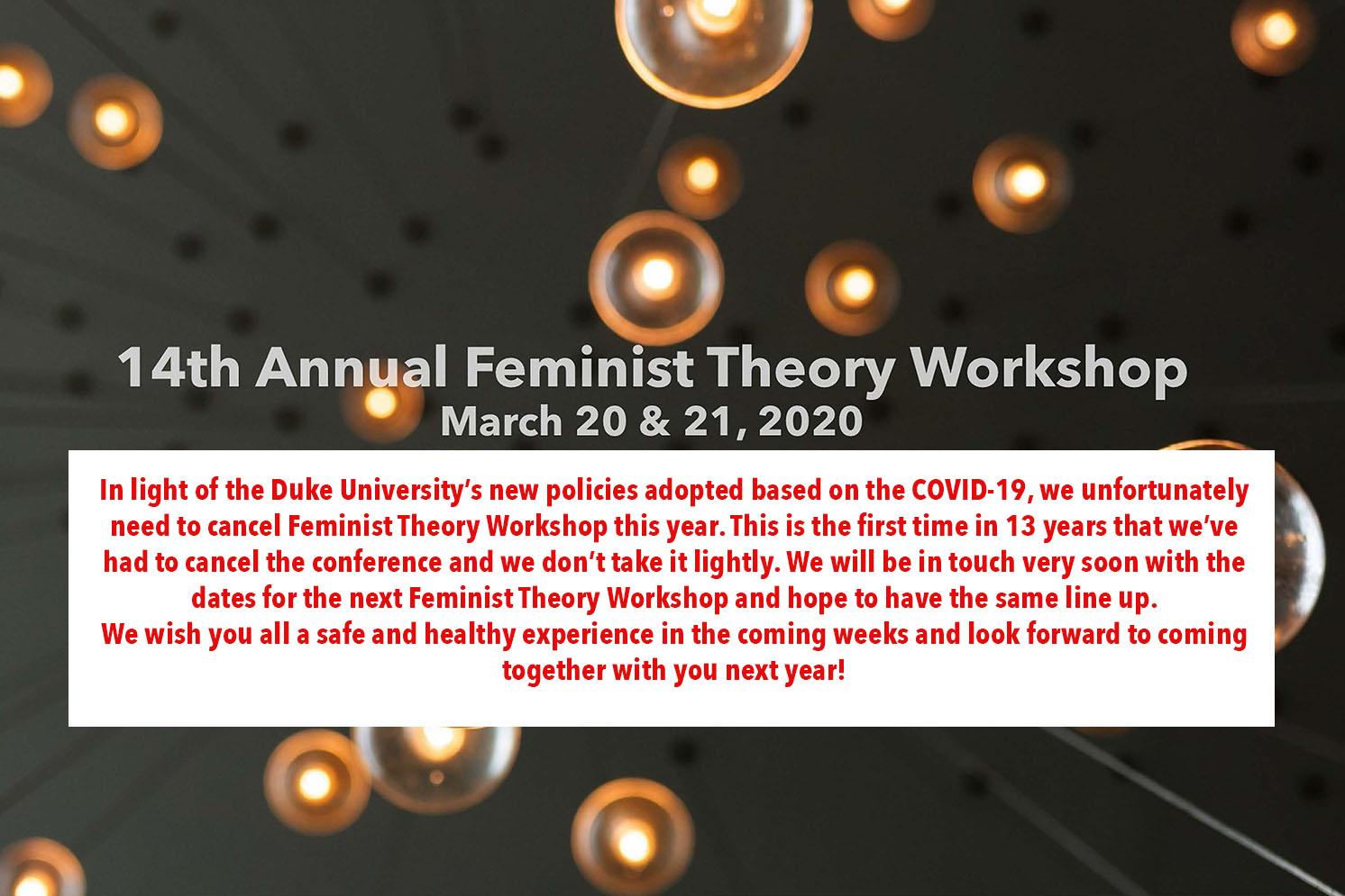 Feminist Theory Workshop Feminist Theory Workshop